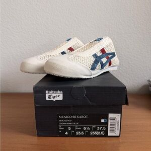 Onitsuka Tiger Mexico 66 Sabot by Asics Cream Red and Navy Slides